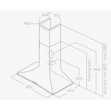 Elica SWEET MOON BLACK/A/85 + CAM
